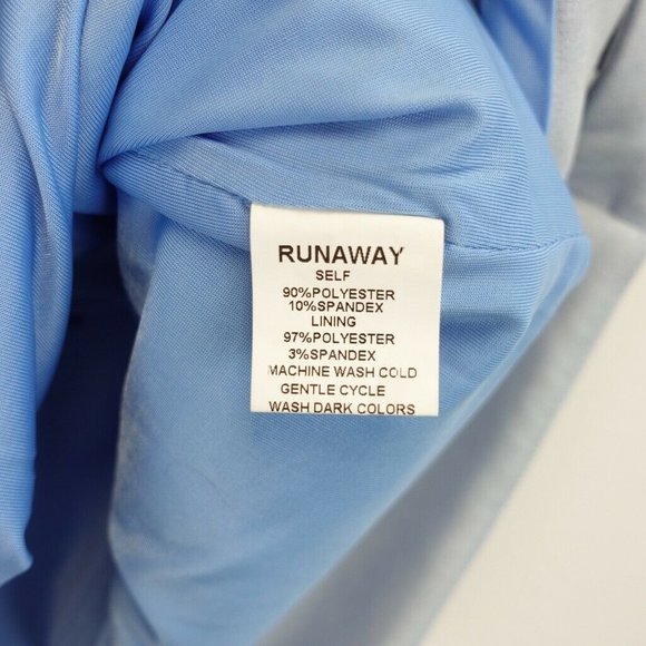 B x RUNAWAY Dress Baby Blue Bodycon Mini XS Sleeveless Stretch Sweetheart Fitted - Picture 12 of 12